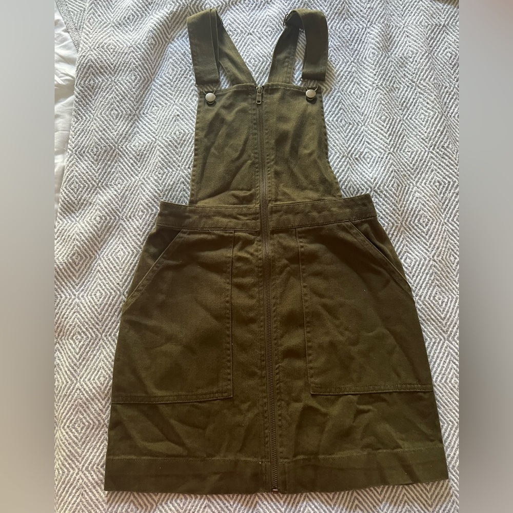 Forever21 Olive/army green pinafore dress
